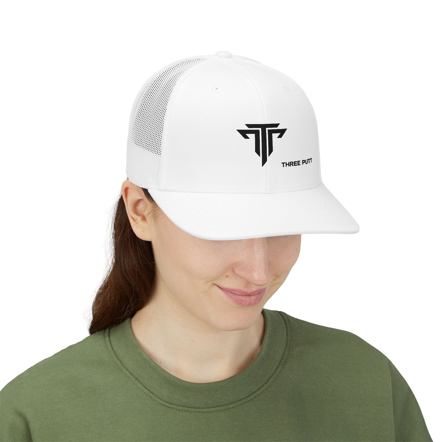 Three Putt Embroidered Trucker Hat – Whiteout Edition