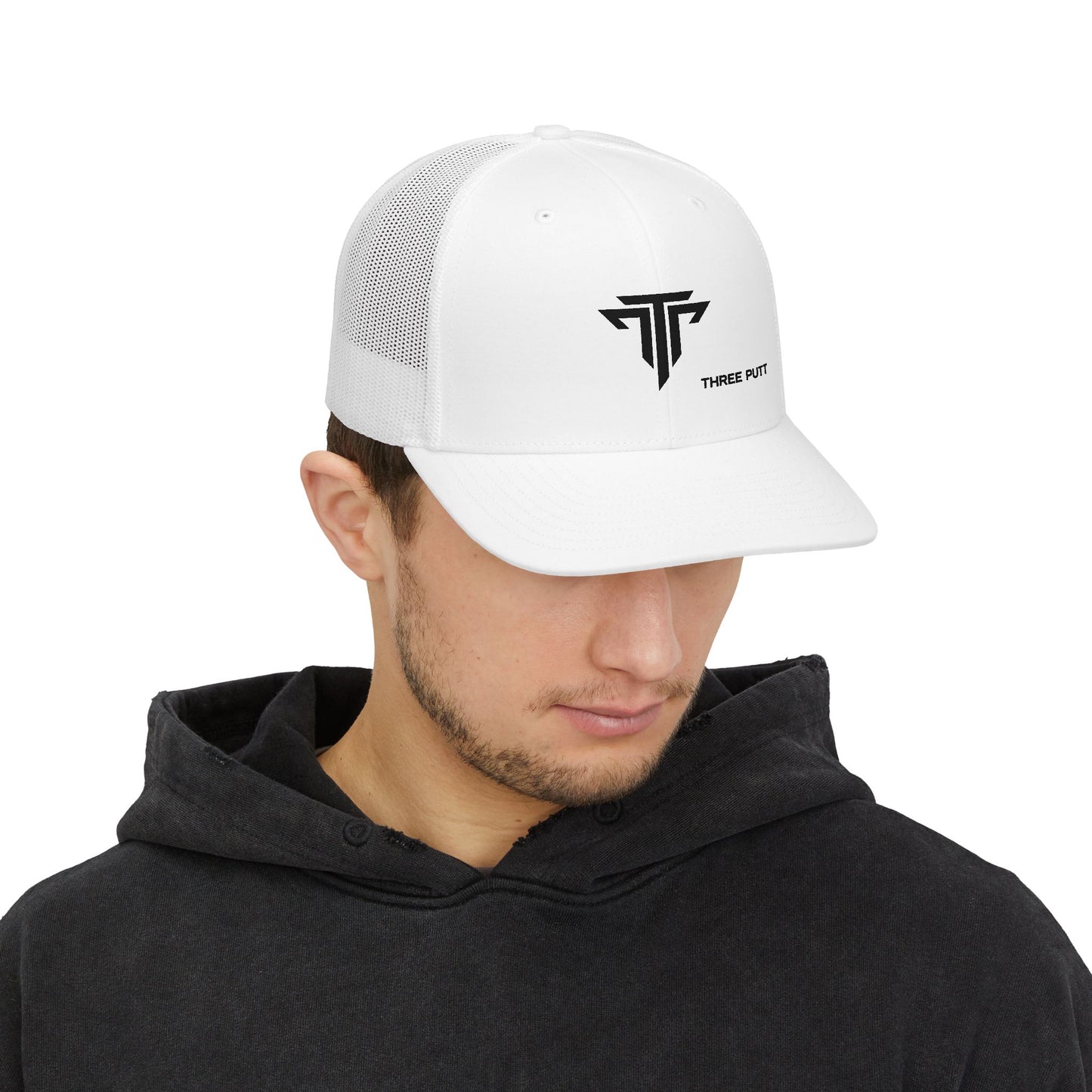 Three Putt Embroidered Trucker Hat – Whiteout Edition